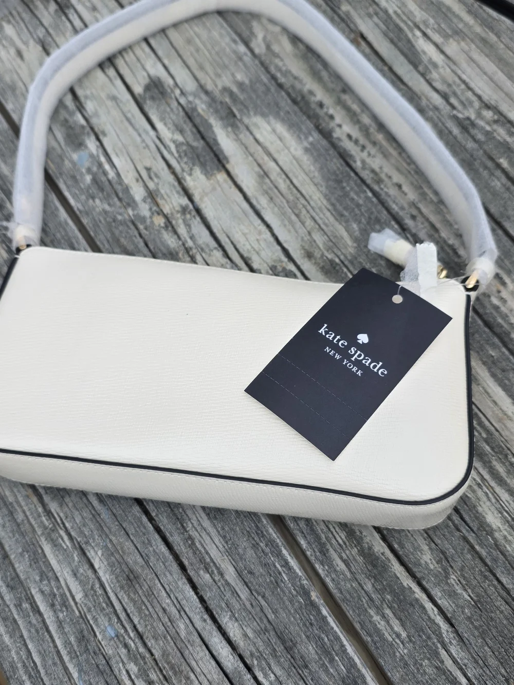 Kate Spade New York Cream Floral Leather Wristlet